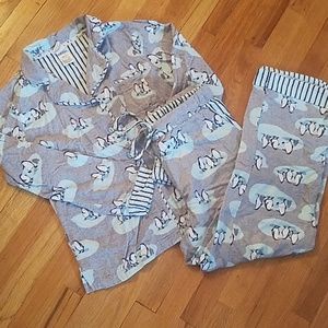 Soft penguin pajama set